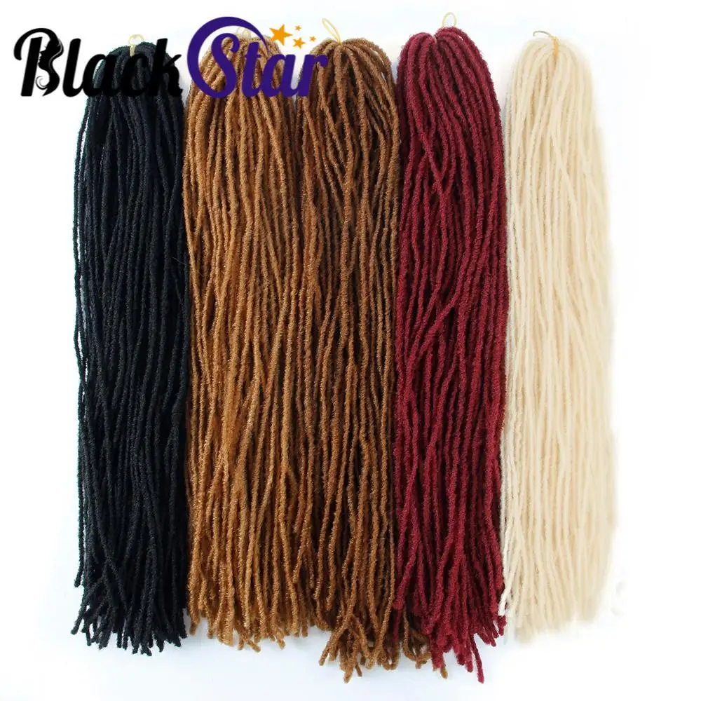 Black Star Micro Crochet Hair Braids Slender Straight Goddess Faux Locs Hair Sister Synthetic Braiding Hair Extensions For Women