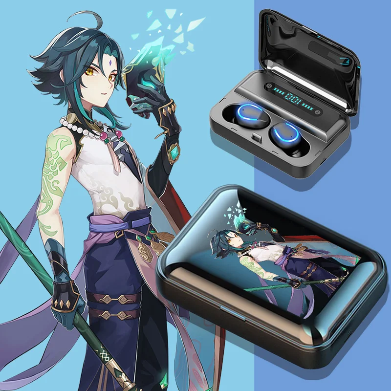 

Genshin Xiao Keqing Barbara cosplay For Android Wireless Earbuds Genshin Impact Bluetooth Earphones ZhongLi Klee Charging box