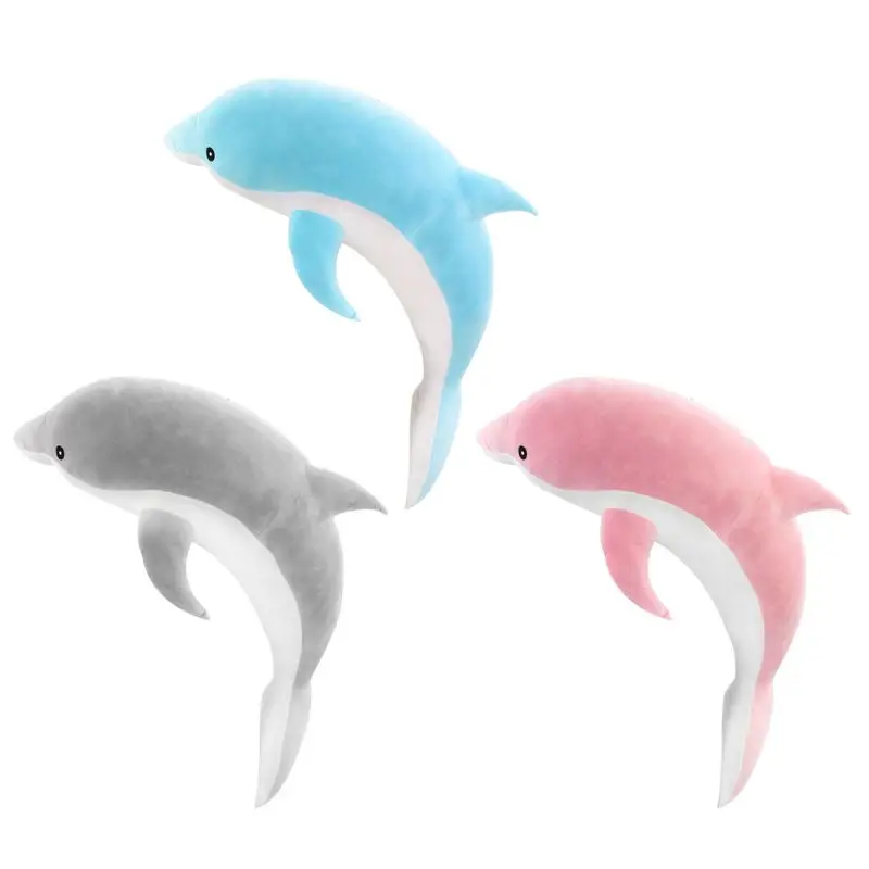 30-100cm Kawaii Soft Dolphin Stuffed PP Cotton Animal Nap Pillow Girls Gifts K1MA