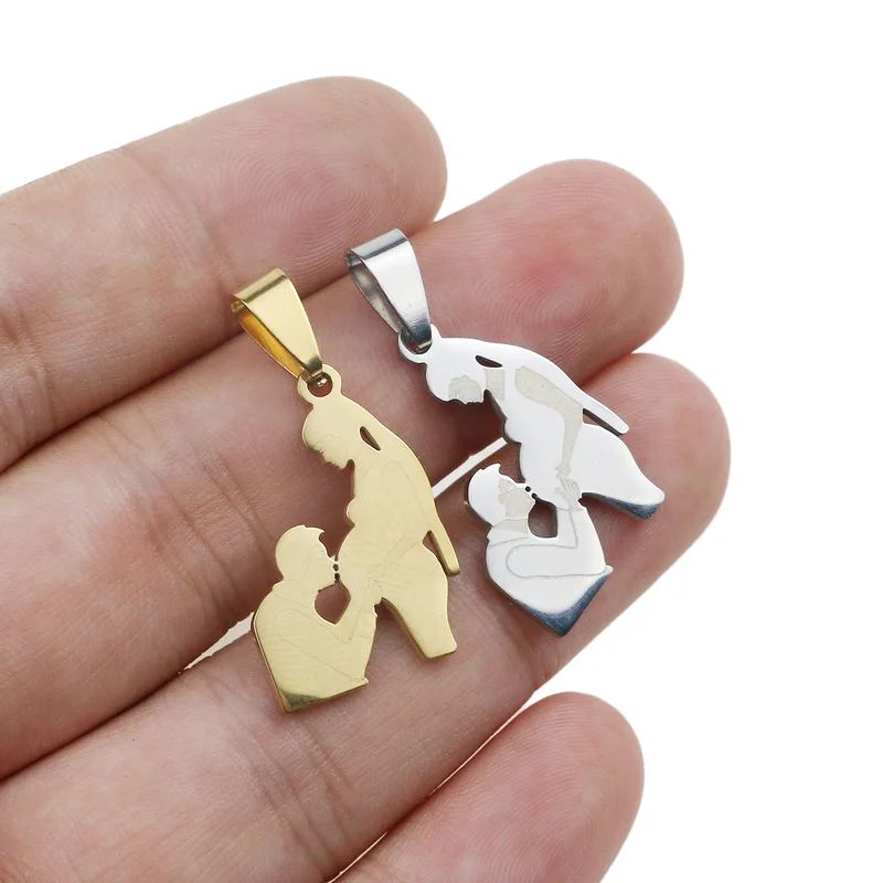 Stainless Steel Family Mom Charms Mother\'s Day Pendants for Diy Jewelry Making  Tone Charm Bracelet Necklace Accessories