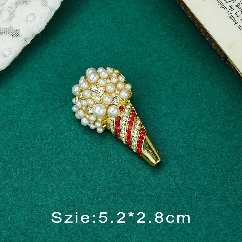 Vintage Palace Plant Flower Baroque Brooch Red Enamel Pearl Brooch Pin Woman Girl Party Accessories