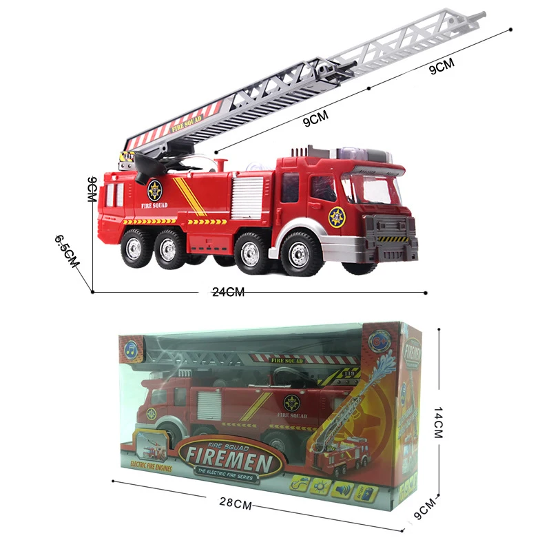 Spray Water Gun Toy Truck Firetruck Juguetes Fireman Sam Fire Truck/engine Vehicle Car Music Light Educational  Boy Kids Toys