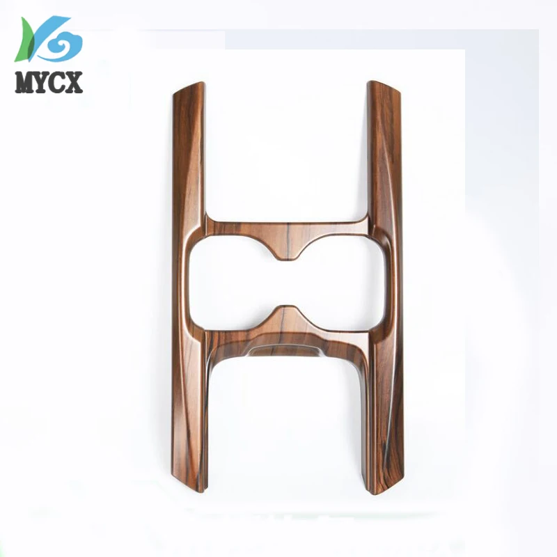 Car shape front seat cup holder frame cover trim peach wood grain suitable for Honda CRV CR V 2017 2018 2019 ABS