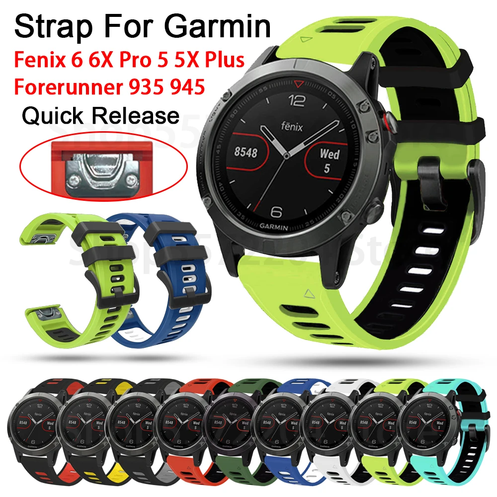 

26 22mm Quick Fit Watchband For Garmin Fenix 6X Pro 5X 3 HR Enduro Silicone Easyfit Wrist Band for Garmin Fenix 6 6 Pro 5 5 Plus