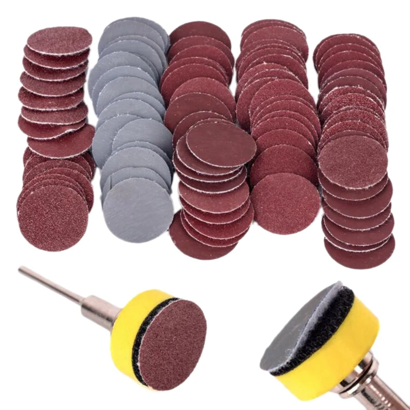 

2 Inch 100 Pcs Sanding Discs Pad Kit Round Sandpaper Hook Loop Sander Backer Retail