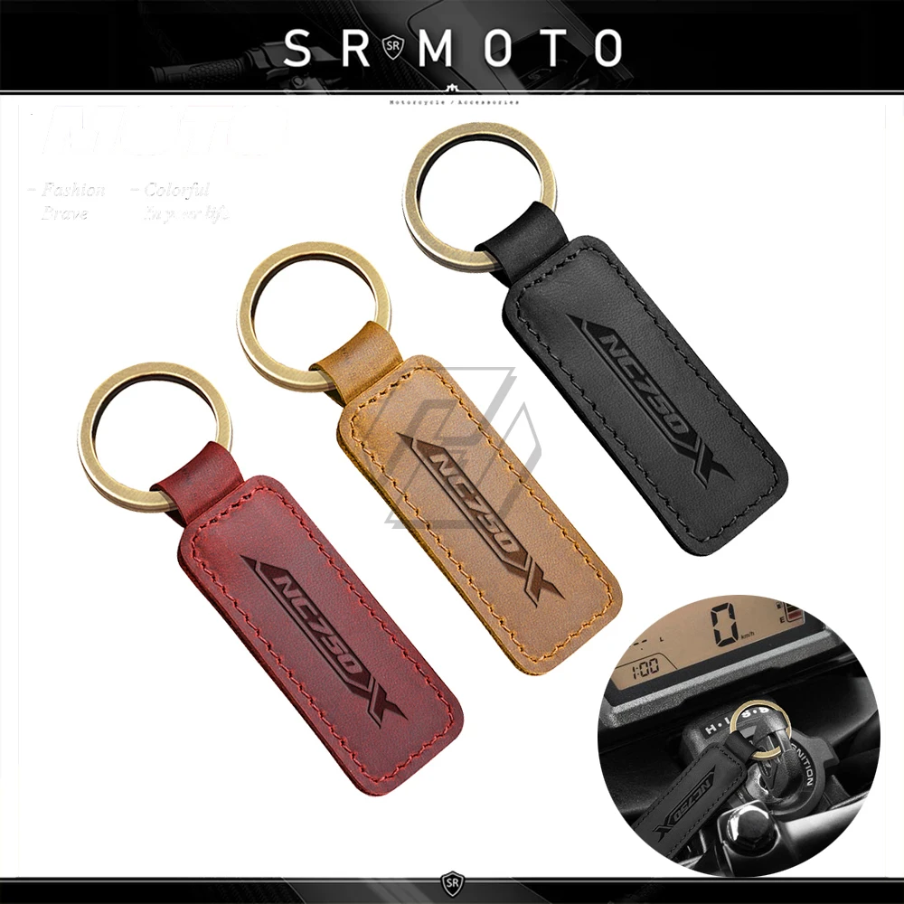 Motorcycle Cowhide Keychain Key Ring Case for Honda NC750X NC 750X ABS