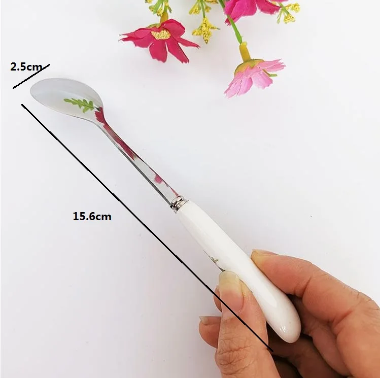 5pcs/lot Kitchen tool Fashion Stainless Steel Spoon /156mm Bone China fruit Spoon /cake dessert Spoon tableware