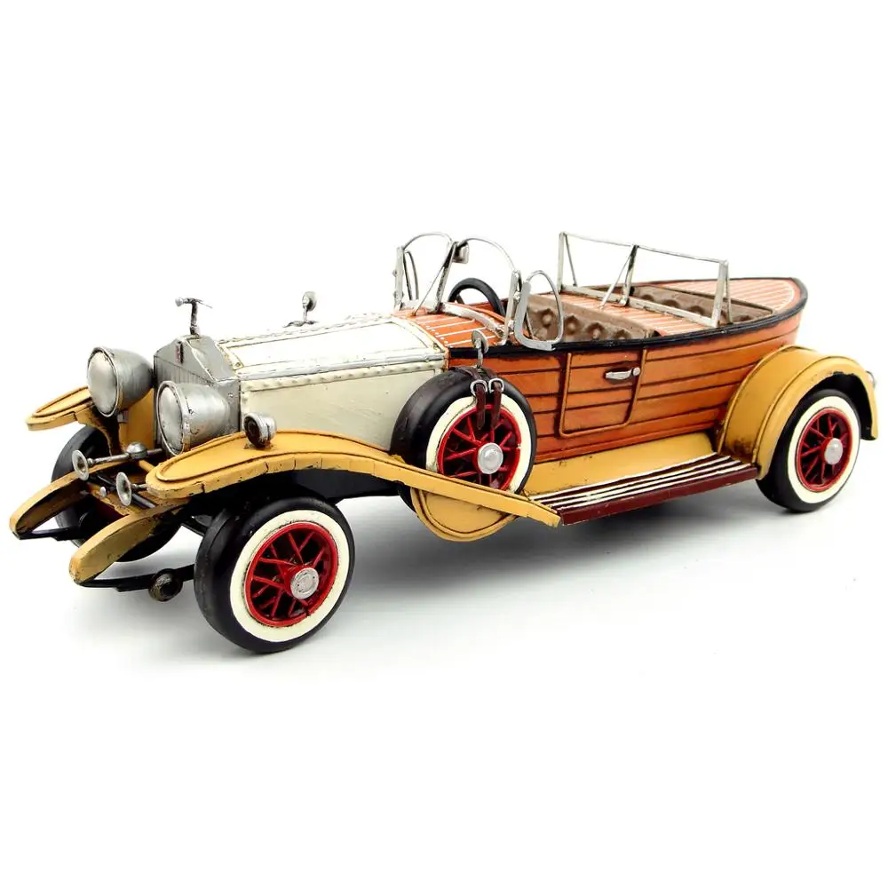 Antique Iron Vintage Car Model Convertible Version Gift Retro Vintage Automobile Car Model Cafe Bar Decoration