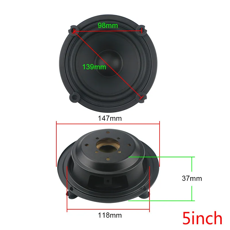 GHXAMP 4 inch 5 inch Bass Auxiliary Speaker Passive Radiator Woofer Booster Fake speaker 2PCS