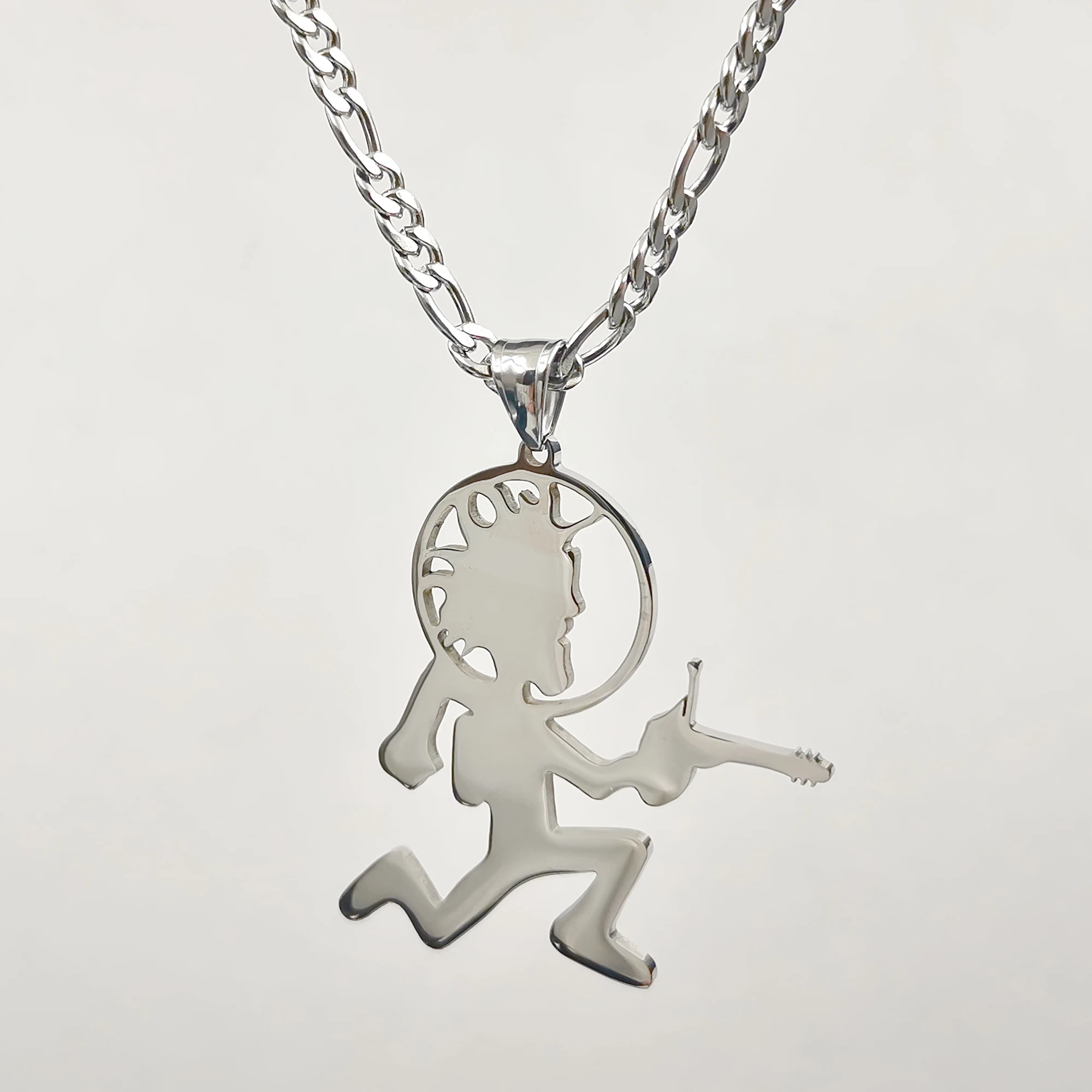 

Juggalo Hip HOP ICED Hatchetman Runner Pendant Charms Stainless Steel Necklace 4mm 24 inch ICP Jewelry