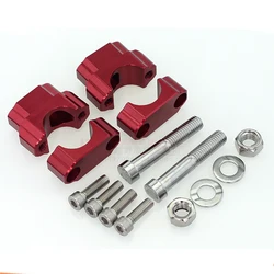 CRF250R 450 CR 125 250 KX125 250 KXF250 450 RMZ250 28MM 1 1/8 CNC Aluminium Red Fat Handlebar Riser Clamps Bar M10 M12 Mount