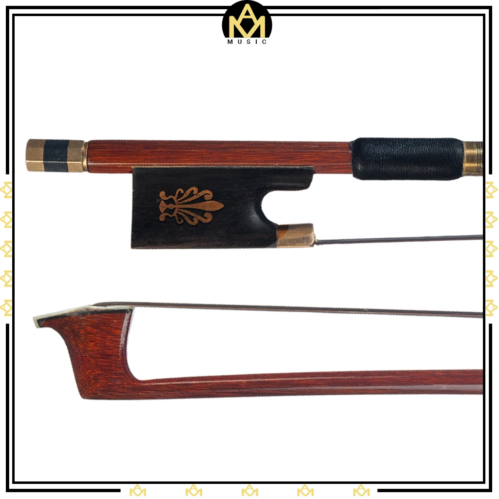 

Advanced IPE 4/4 Violin Fiddle Bow AA Grade Black Horsehair Muffled Tone Ebony Frog w/ Peacock Inlay Student Bow