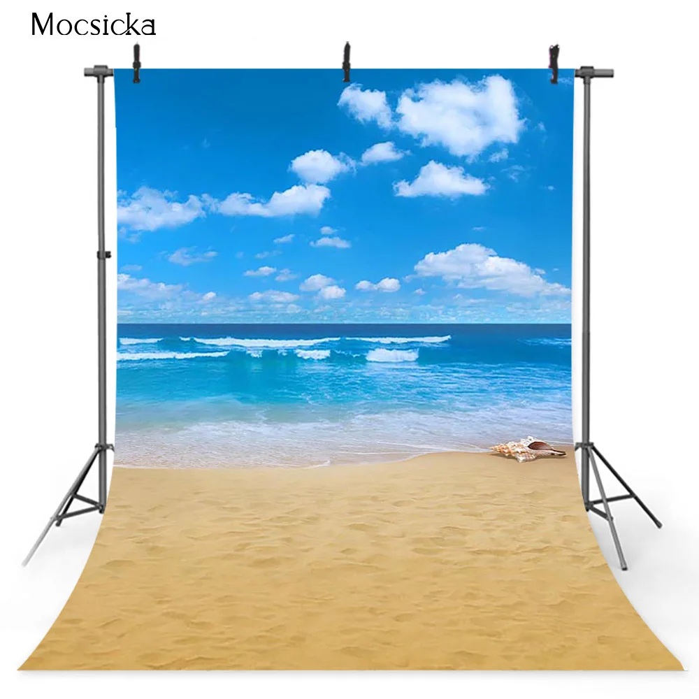 Pano de fundo para estúdio de fotografia, céu azul e mar, férias de verão, floresta tropical, praia, fundo fotográfico, recém-nascidos, crianças, adereços de retrato