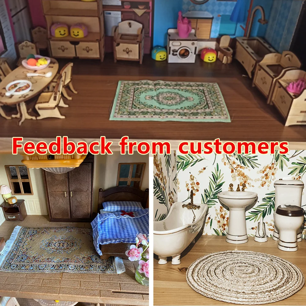 1/12 Scale Dollhouse Miniature Turkish Style Area Rug/Carpet/Mat Floor Coverings for Dolls House Any Rooms Furniture Decoration