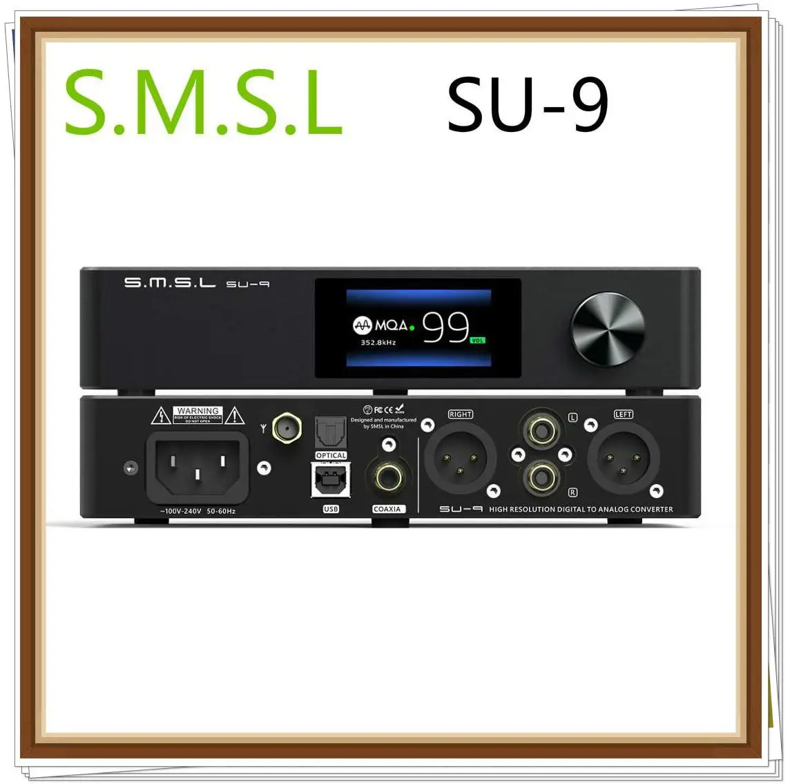 

SMSL SU-9 MQA Full Decoder ES9038Pro DAC 2nd Gen XMOS DSD512 PCM768kHz/32Bit Music Bluetooth 5.0 UAT LDAC USB Balanced Decoder