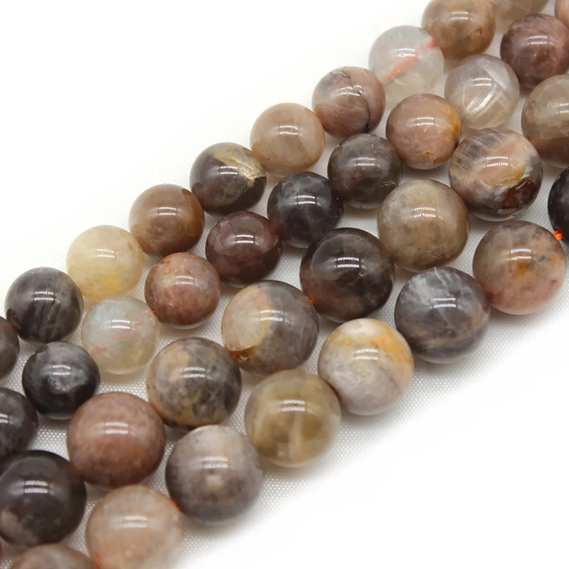 Natural Stone AAA Black Moon Stone Loose Spacer Beads Pick Size For Jewelry Making  DIY Bracelet Necklace Accessories 15inches