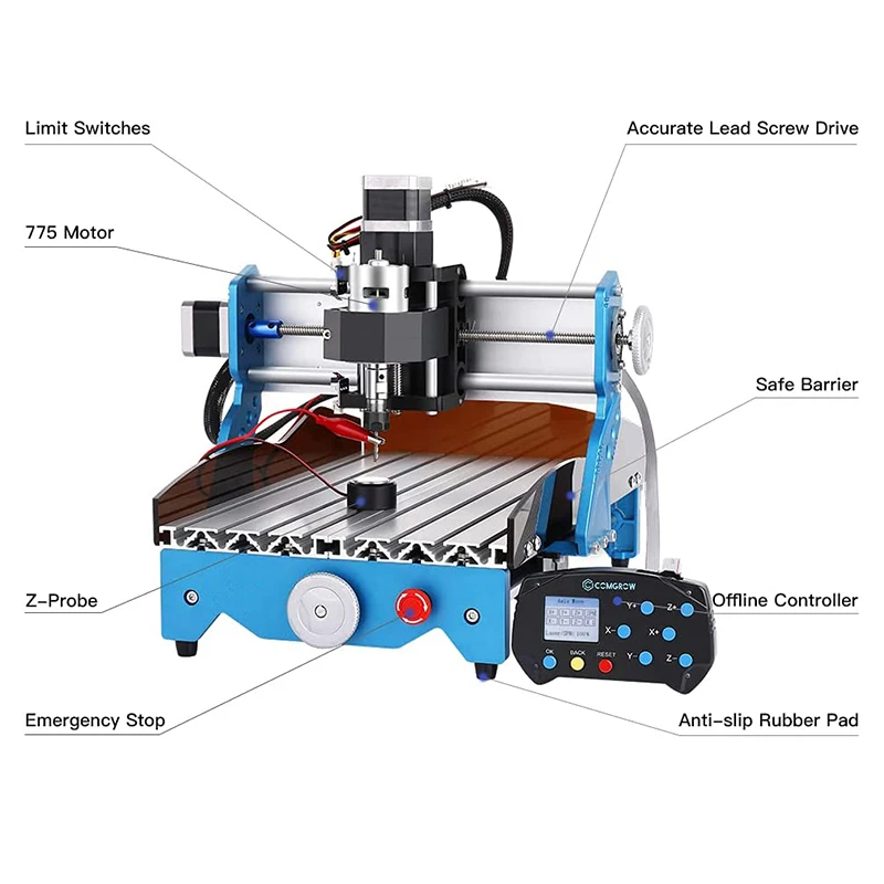 CNC Laser Router Kit GRBL Control 3 Axis Plastic Acrylic PCB PVC Wood Carving Milling Engraving Machine, CNC Machine Cutter