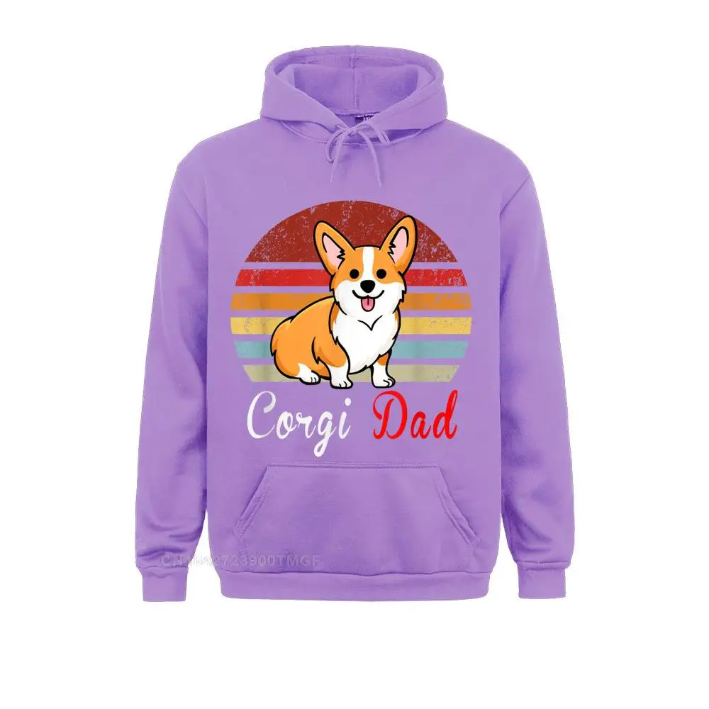 Vintage Retro Corgi Dog Love-R Dad Mom Boy Girl Funny T-Shirt Hoodies Slim Fit Sweatshirts Casual Long Sleeve Men Sportswears