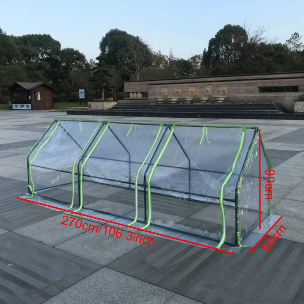 270x90x90cm Greenhouse with PVC Transparent Plant Cover and Frame for Indoor Outdoor Gardens Vegetable Plant Seeds Growing