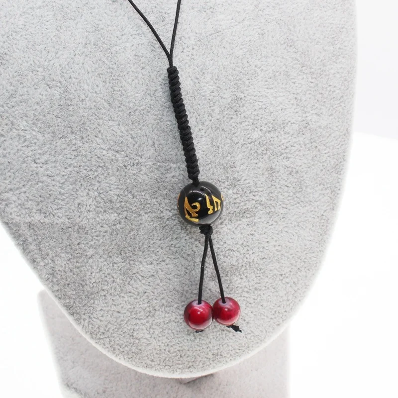 New Fashion Woven Rope Six Character Mantra Buddha Beaded Cherry Necklace Handmade Jewelry