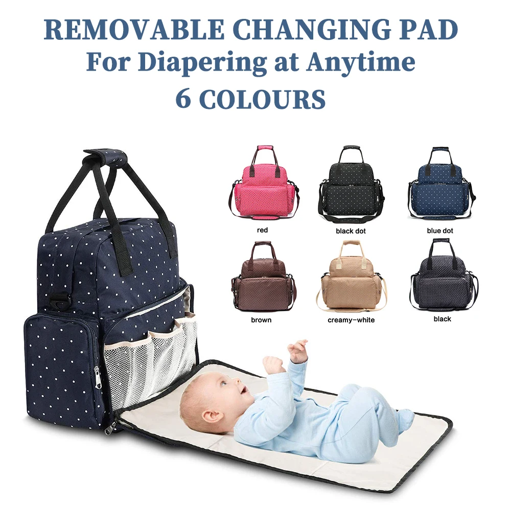 

Large Diaper Bag Baby Nappy Tote Bag Mummy Maternity Diaper Shoulder Bag Organizer Multi-Function Travel Backpack for Mom Dad