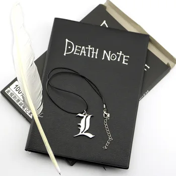A5 Anime Death Note Notizbuch-Set, Leder-Tagebuch und Halskette, Federstift, Animation, Kunst, Schreibtagebuch, Death Note Notizblock