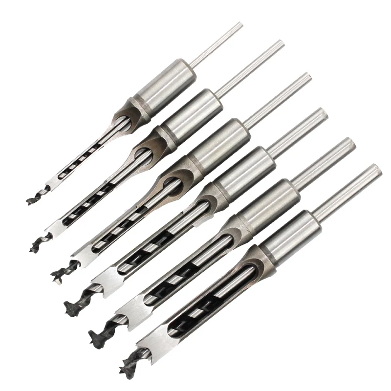 Imagem -06 - Hss Brocas de Torção Quadrado Auger Mortising Conjunto de Broca de Cinzel Buraco Quadrado Kit de Ferramentas de Broca de Madeira Conjunto Estendido Serra Bh01 Pcs