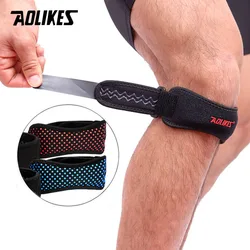 AOLIKES 1 sztuk regulowany pasek na kolana ścięgna rzepki pod ciśnieniem Protector wsparcie suwak Pad rodilla Guard Badminton Running