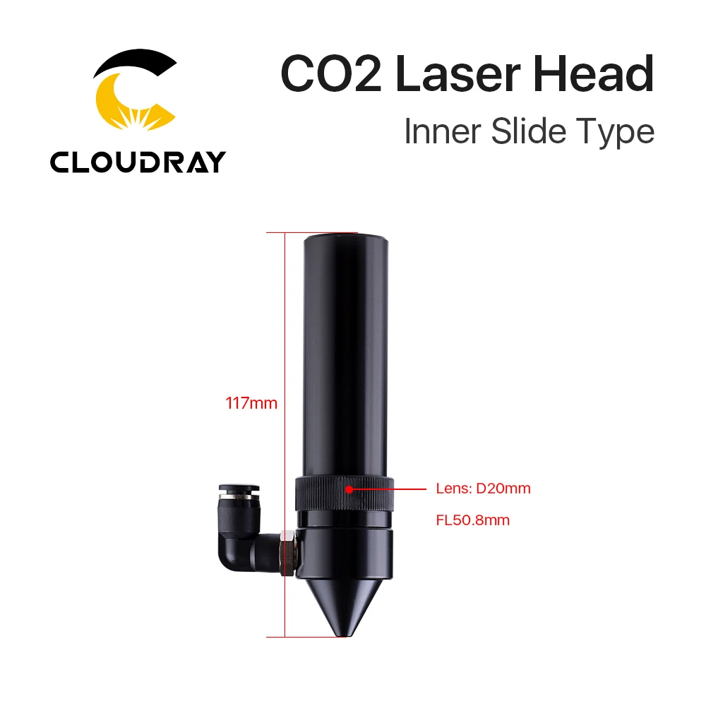 Cloudray – glissière intérieure CO2, tête Laser avec buse d'assistance à l'air pour Rail intérieur