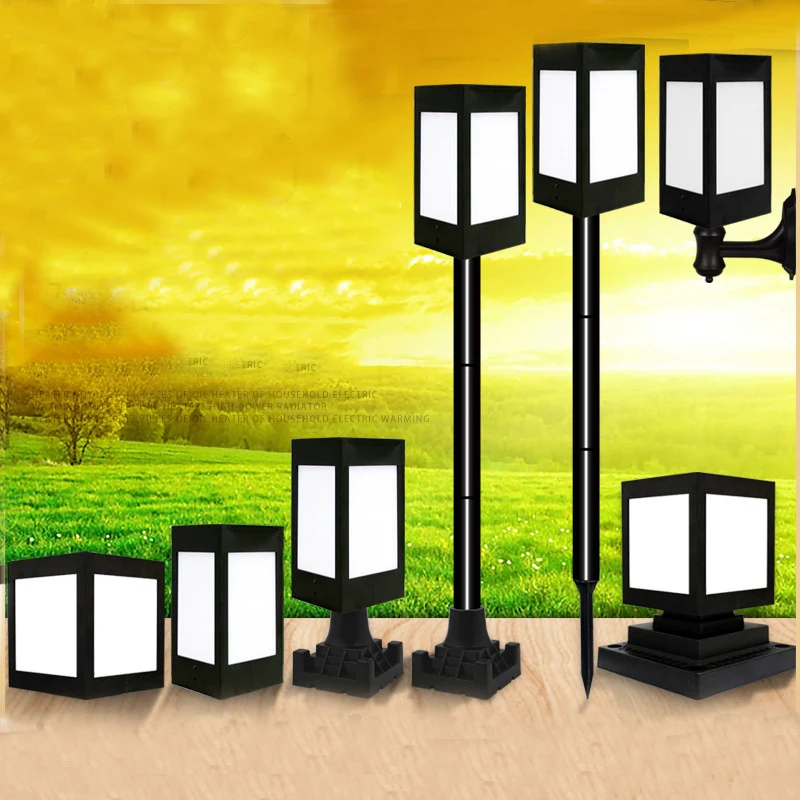 BEIAIDI Solar Pathway Ground Light Outdoor Villa Garden Balcony Landscape Lamp Waterproof Solar Pillar Post Lamp Street Light