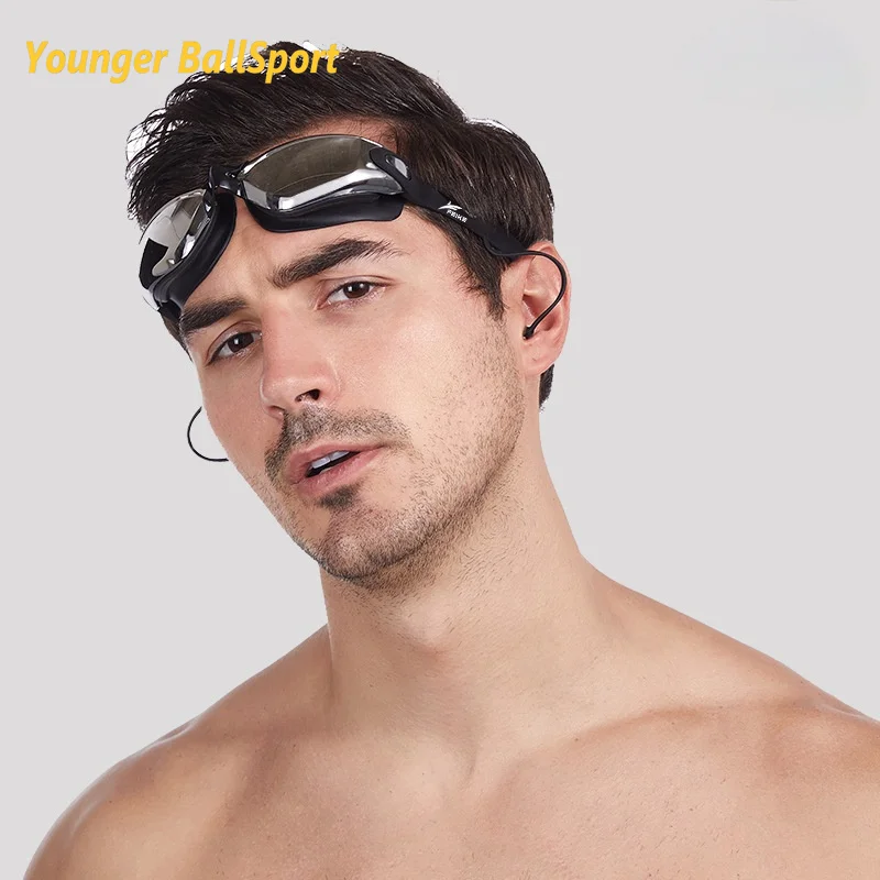 Lunettes de natation pour hommes et femmes, avec oreilles, en Silicone, UV, pour adultes