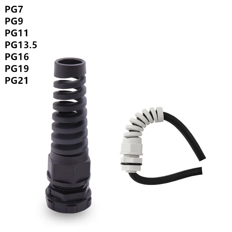 

5PCS IP68 waterproof M12 PG7 / PG9 / PG11 cable seal sleeve connector plastic screw stress protector 3-6mm anti-bending