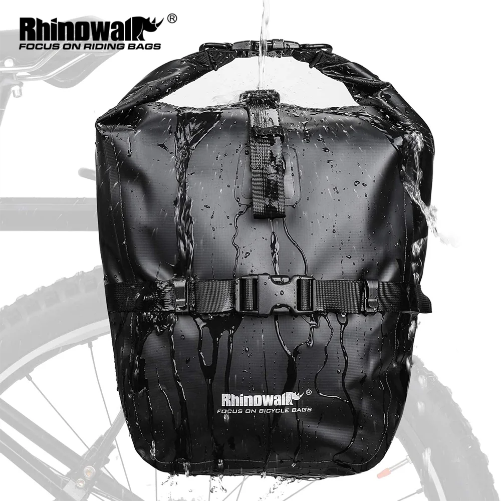 Rhinowalk Bicycle Pannier Bag Waterproof 1 Piece or 2 Pieces Portable Bike Bag Trunk Pack Travel Cycling Bag Bike Accessories