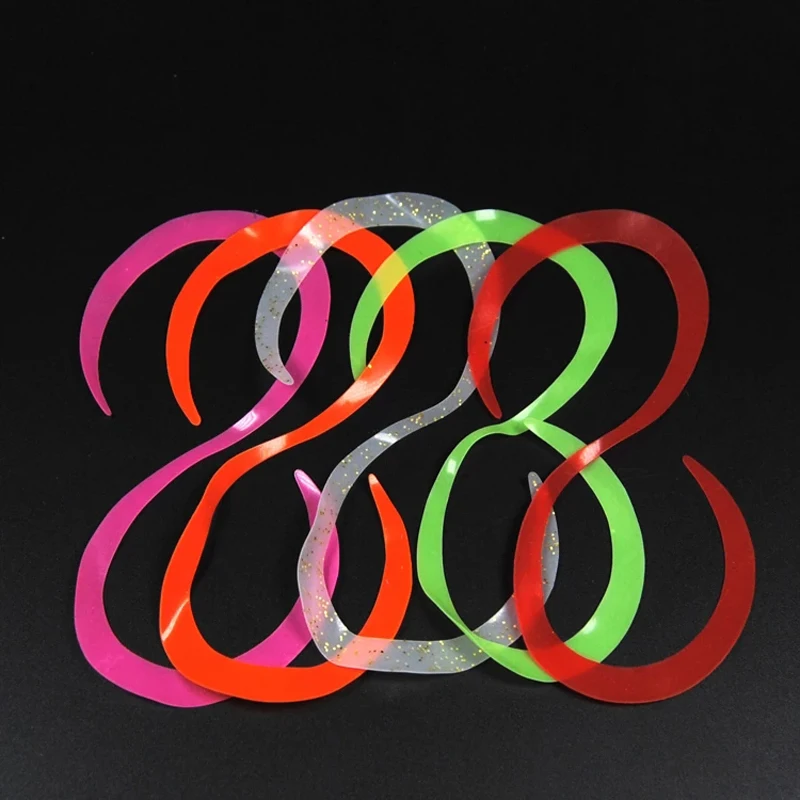 30pcs Multiple Color Luminous silicone lure skirt trailers integrated Spinnerbait Buzzbait Rubber Jig Lures Material