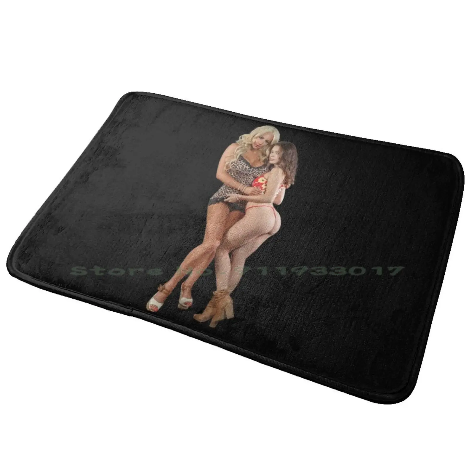 Lana Rhoades & Nicolette Shea Lesbian-Erotic Photography Entrance Door Mat Bath Mat Rug Blind Chocolate Almost Birdhouse