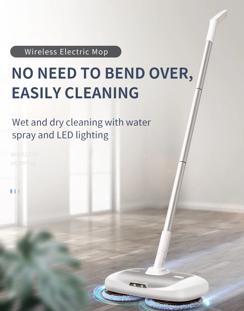 2200mAh 40w Wireless Automatic  Electric Cleaning Mop Wet and Dry Cleaner for Home