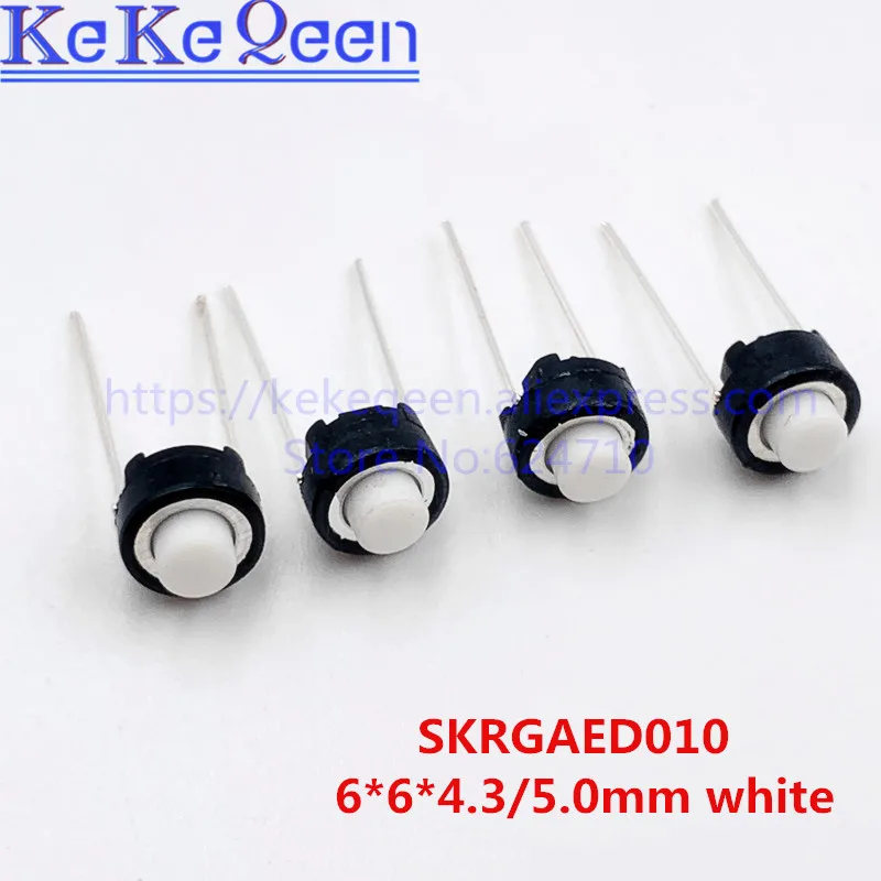 10pcs-50pcs SKRGAED010 ALPS Tact Switch White Black Touch Switch 6*6*4.3mm/6*6*5mm DIP Tactile Push Button Micro Switch