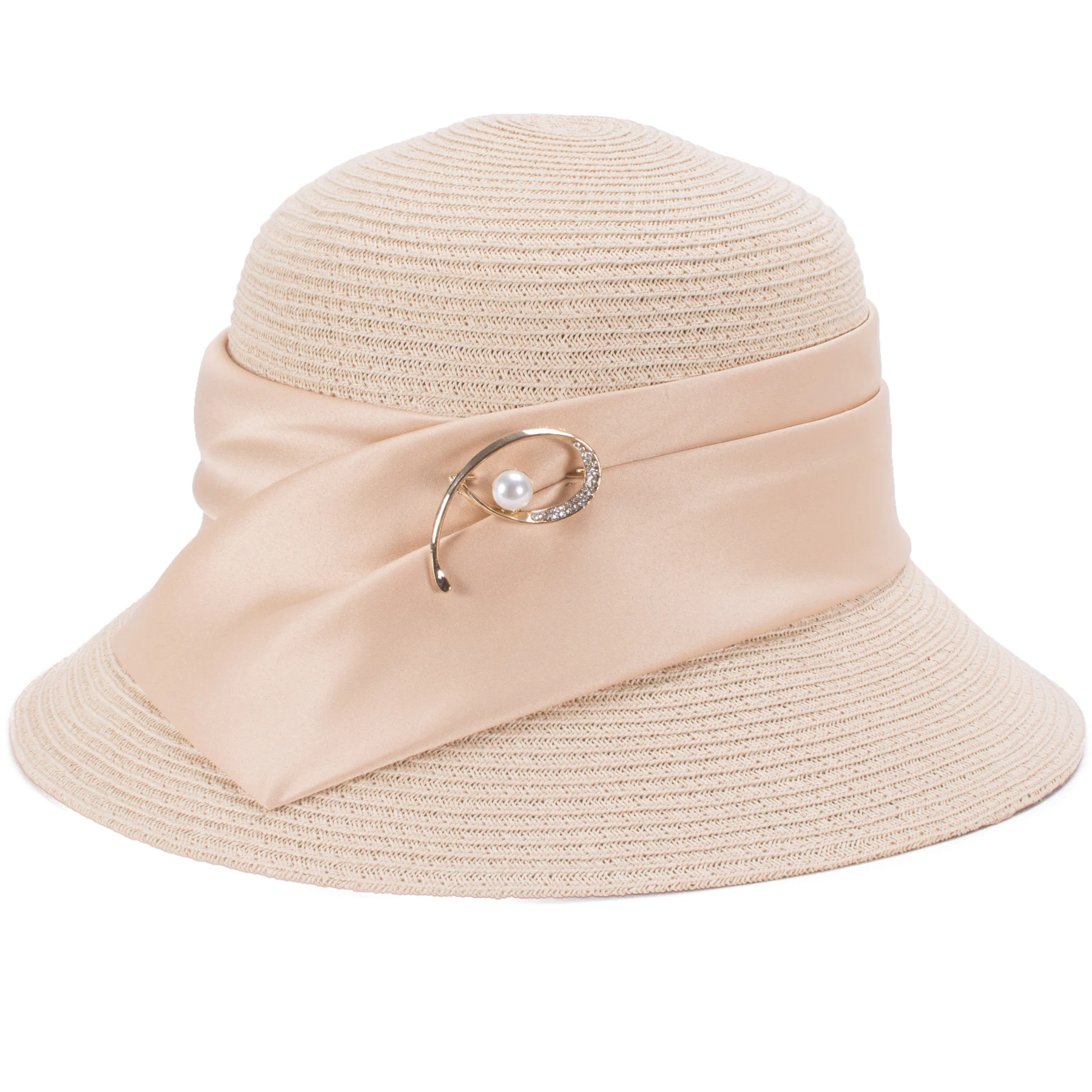 Lawliet Womens Packable Wide Brim Straw Summer Church Wedding Kentucky Derby Sun Hat  T422