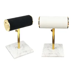 Di lusso In Marmo Base T-bar Jewelry Collana Del Braccialetto di Vigilanza di Visualizzazione Del Supporto Del Basamento