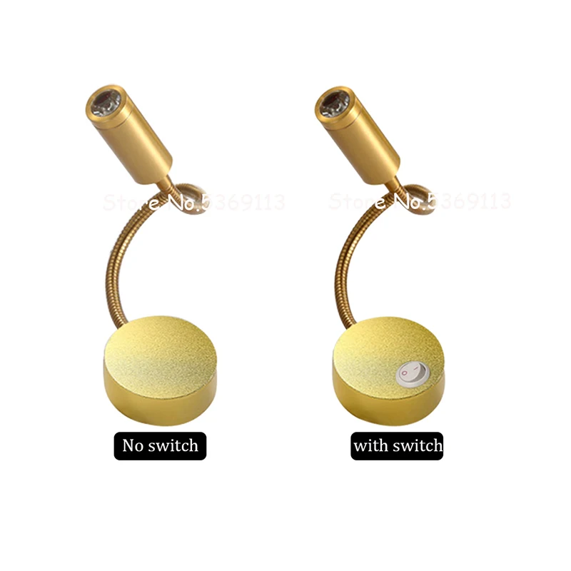 LED Hoses Wall Lamp 1W 3W Flexible Home Hotel Bedside Reading Lamp Wall Light Modern Fashion Book Lights LED Bulbs AC85-265V