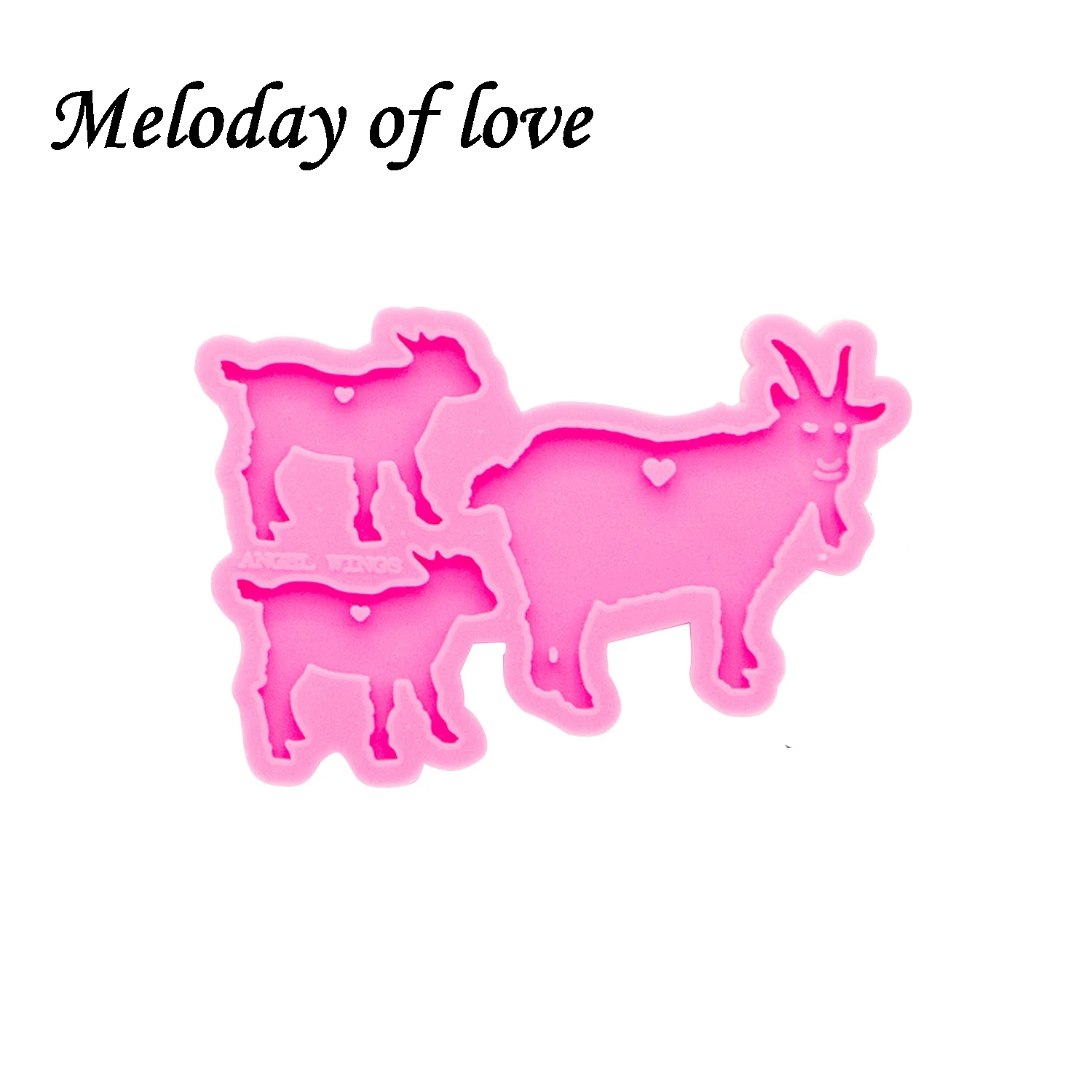 Shiny Glossy Goat family mom dad and baby silicone mold diy epoxy resin molds jewelry making custom mould keychain DY0281