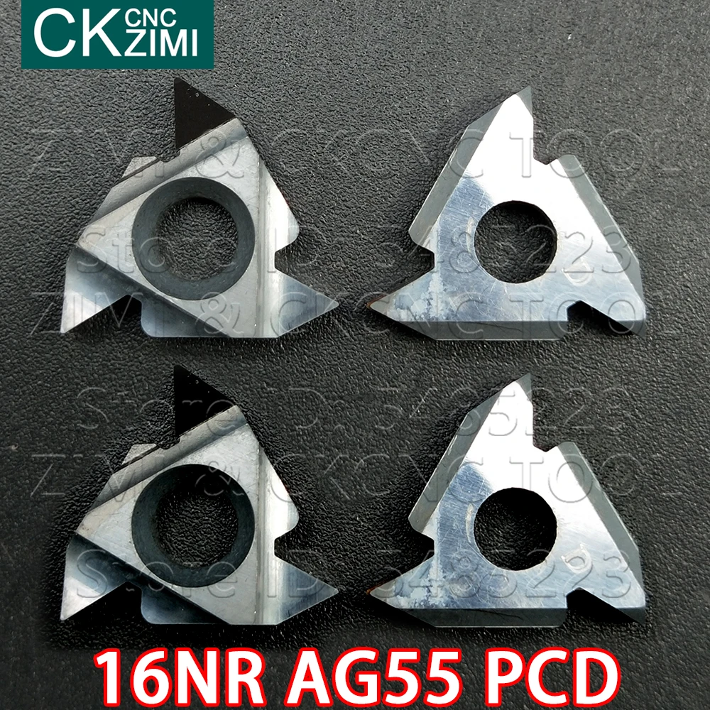 16NR AG55 PCD Diamond PCD CBN مخرطة, إدراج PCD ، الماس ، أدوات مخرطة ، CNC ، شفرة تحول ، أدوات تحول داخلية