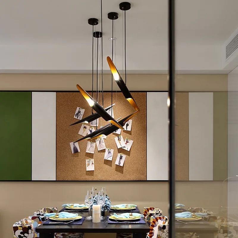Post modern simple restaurant bamboo shell chandelier hotel front desk rest area store personalized creative room lighting lamps
