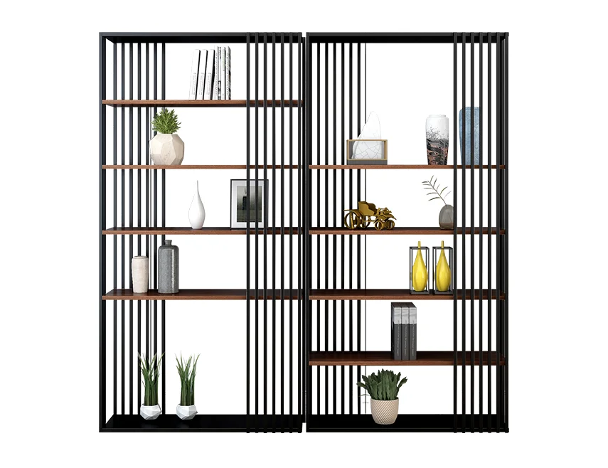 Nordic Light luxury iron floor bookshelf line simple model room shelf creative display shelf shelf shelf partition