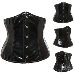 PVC Waist Trainer Gothic Underbust Corset Waist Cincher Steampunk Bustiers Top Workout Shape Body Sexy Lingerie Slimming Belt