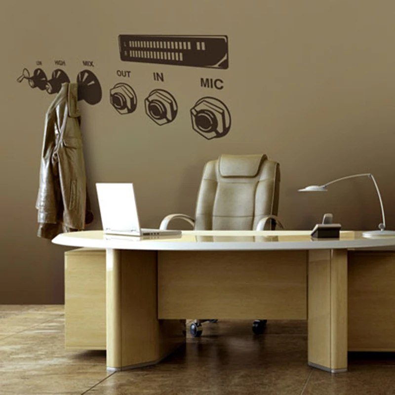 Large Amplifier Head Music Mic Wall Sticker Jazz Rock Music Note Wall Decal Kid Room Office Bedroom Vinyl Decor
