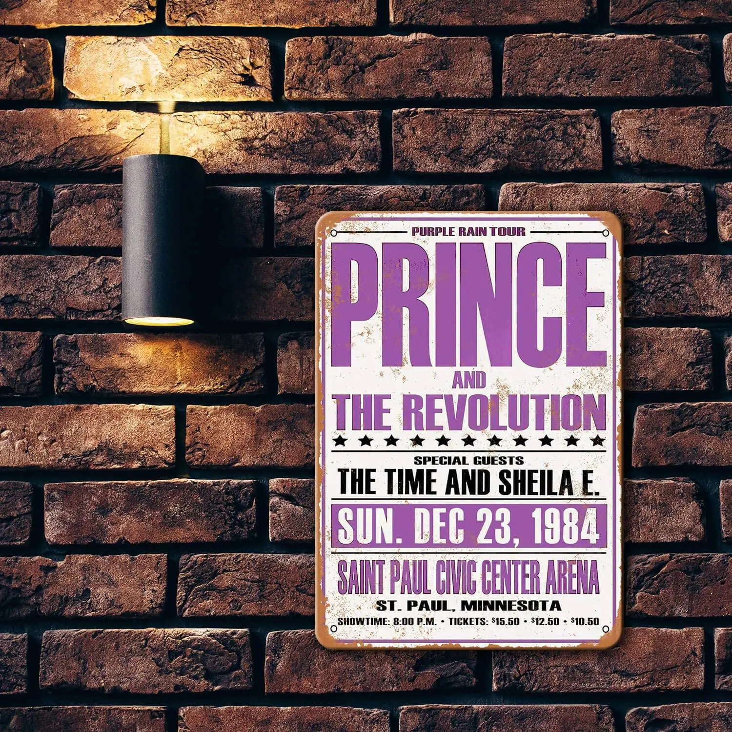 Agedsign Prince Poster, Vintage Metal Wall Art 1984 Prince in Saint Paul Tin Sign for Bar Home Man Cave Coffee Decor 8x12 Inches