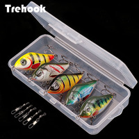 TREHOOK 5pcs/Box Slow Sinking Jerk Baits Pike Wobblers 6cm 13g Winter Fishing Lures Set Ratlin VIB Lure Jerkbait Quality Hooks