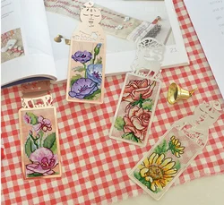 flowers 2 Bookmark Princess DIY Craft Stich Set Cross Stitch Needlework Embroidery Crafts Counted Cross-Stitching Kit