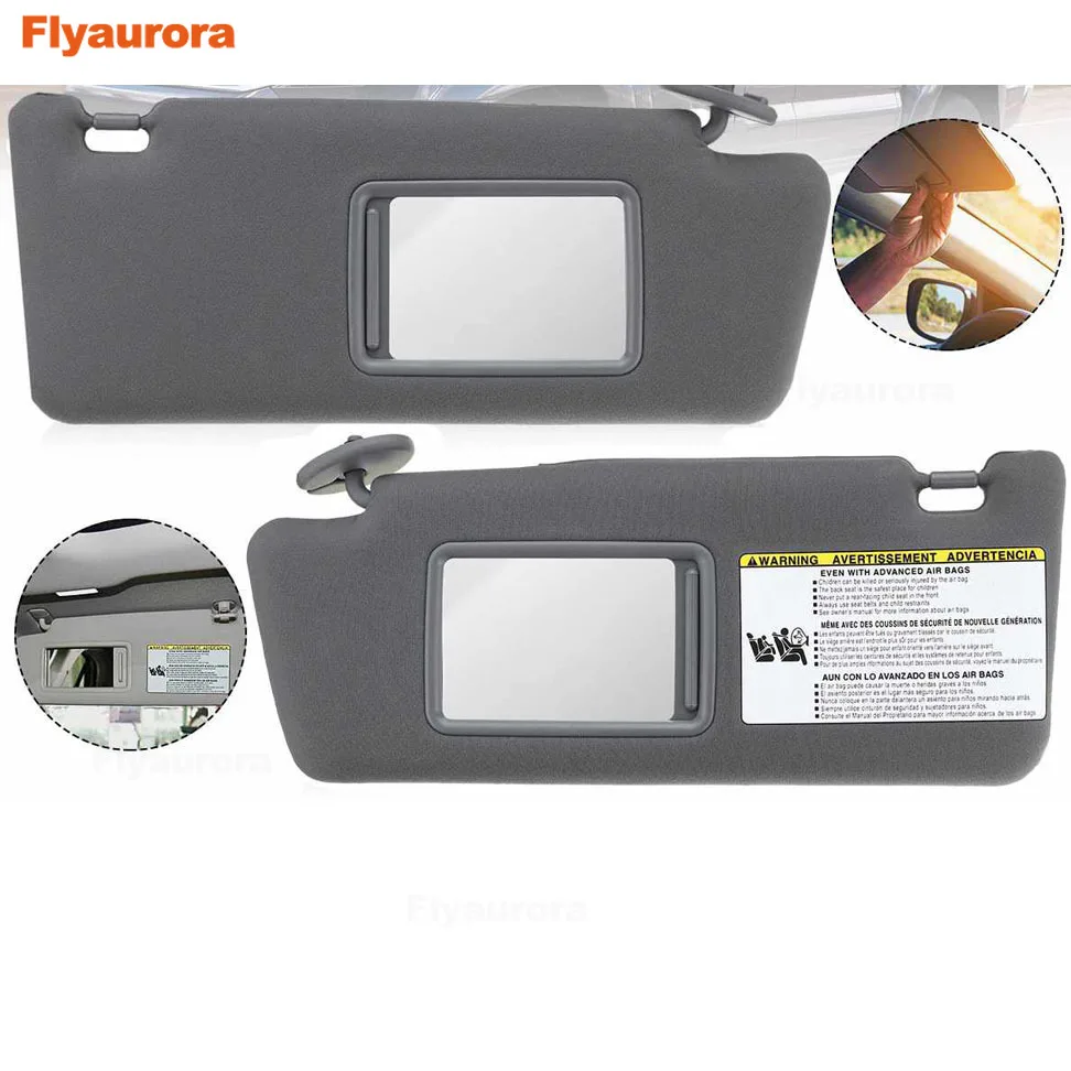 Left Driver Side Sun Visor For Toyota Tacoma 2005 2006 2007 2008/09/10/11/12 Visor Assembly Without Light 74320-04181-B1 (Gray)